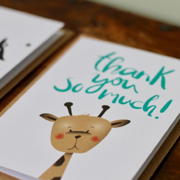 Thank you very much giraffe card